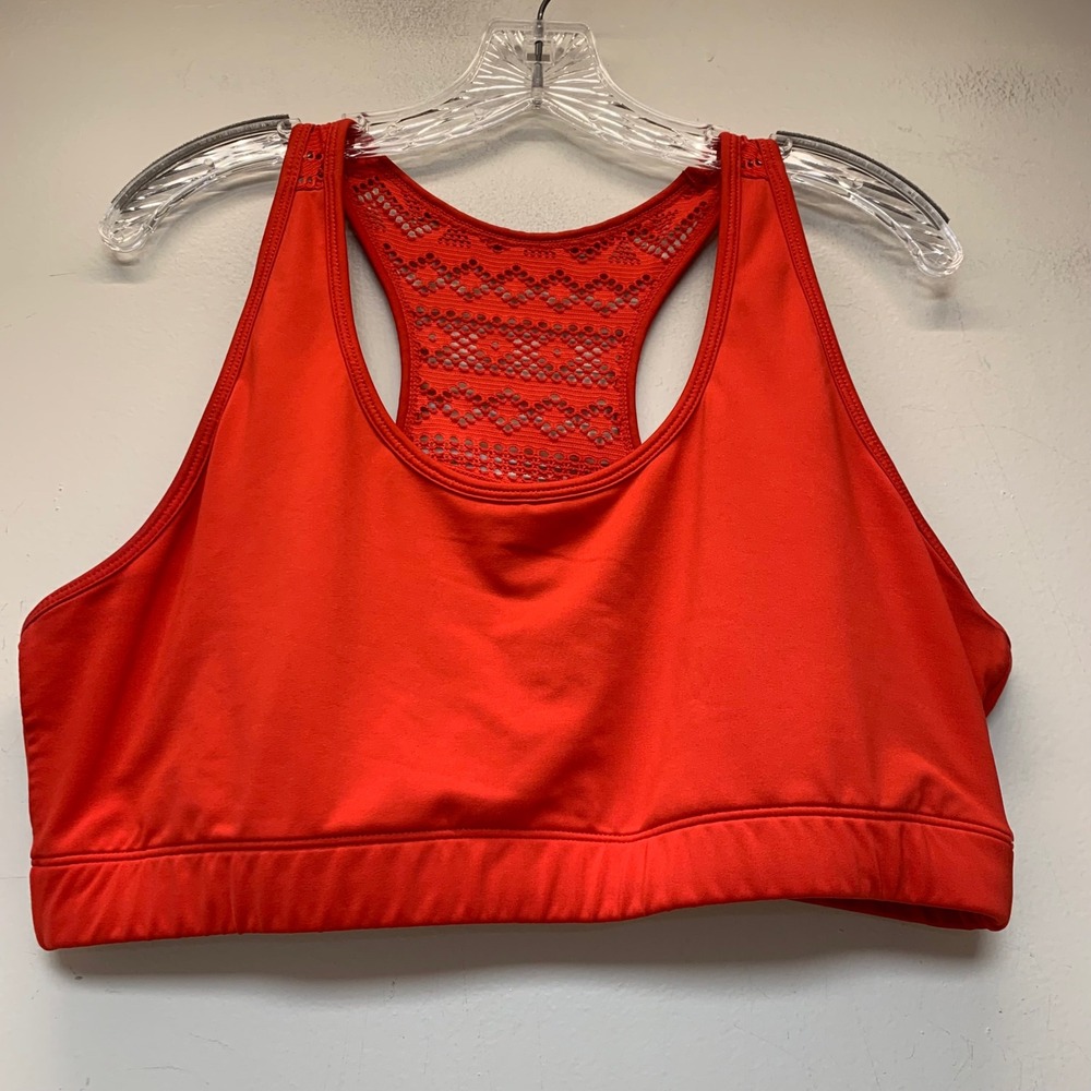Zyia Active Sports‎ Bra Womens XL Red Excellent Racerback Mesh Laser Cut 13016
